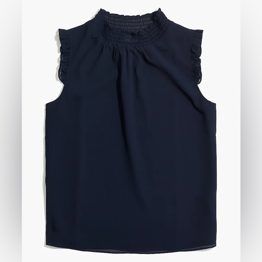 J. CREW Midnight Blue Ruffle Blouse |Size 6
